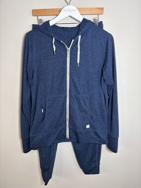 Vuori SET Performance Jogger Halo Hoodie 2.0 Midnight Heather Blue DreamKnit L